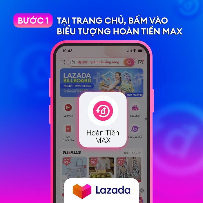 lazada hoan tien max buoc 1