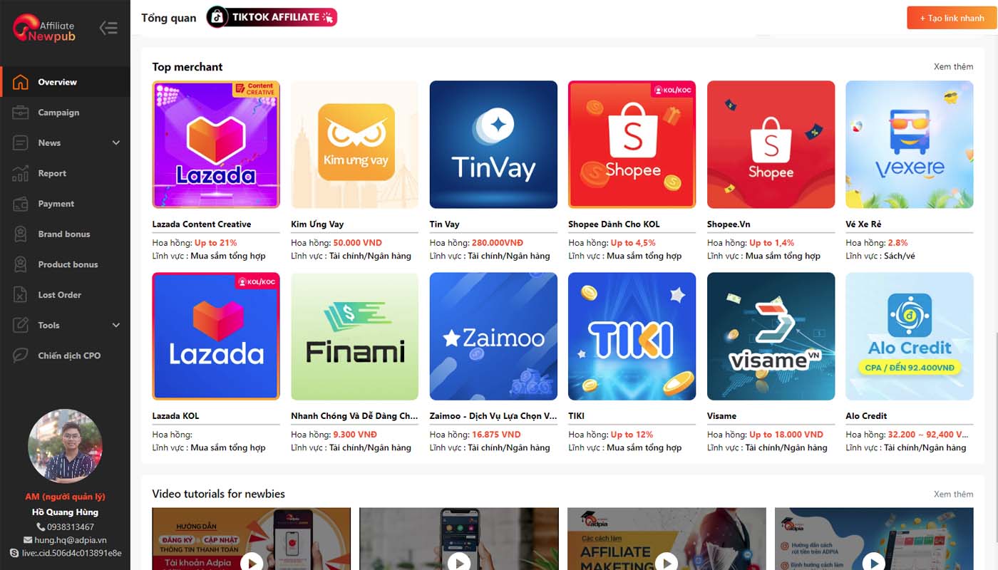 Hướng dẫn tham gia affiliate marketing với Adpia