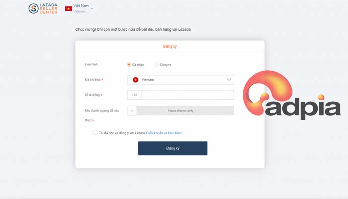 Bước 1: c&aacute;ch đăng k&yacute; b&aacute;n h&agrave;ng tr&ecirc;n lazada 
