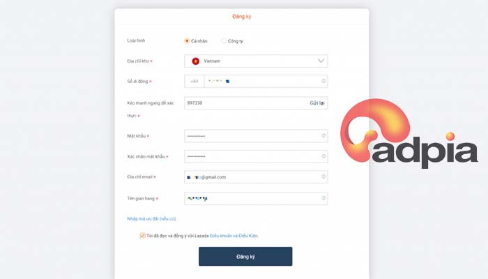 Bước 2: c&aacute;ch đăng k&yacute; b&aacute;n h&agrave;ng tr&ecirc;n lazada 