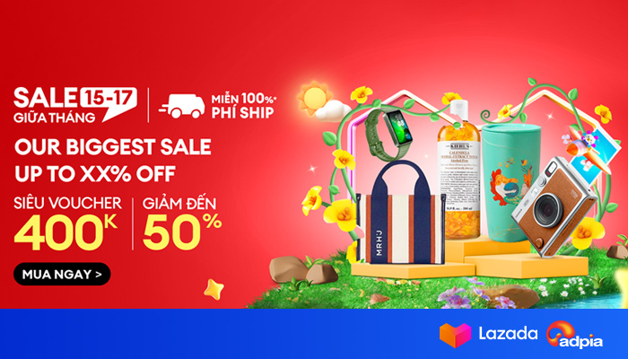 [LAZADA] 15.4 Sale giữa tháng