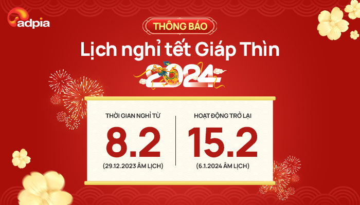 Thông báo lịch nghỉ Tết nguyên đán Giáp Thìn 2024
