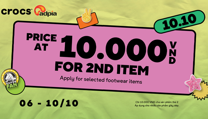 [CROCS] 10.10 Ngày đôi rinh deal đỉnh