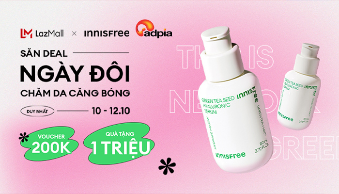 [LAZADA x Innisfree] Săn deal ngày đôi - Chăm da căng bóng