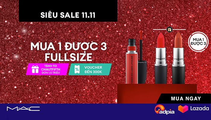 [LAZADA x MAC] Siêu sale 11.11 - Mua 1 được 3