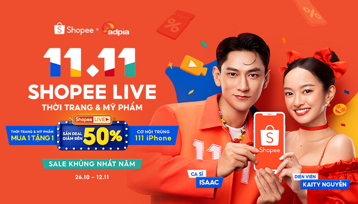 [SHOPEE] 11.11 Shopee Live thời trang & mỹ phẩm, Sale khủng nhất năm