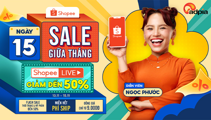 [SHOPEE] Ngày 15 sale giữa tháng - Giảm 50%