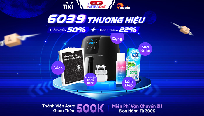 [TIKI] Siêu sale 11.11 - 6039 thương hiệu giảm đến 50%