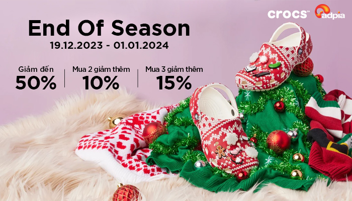 [CROCS] End of Season - Ưu đãi chồng ưu đãi đến 50%++