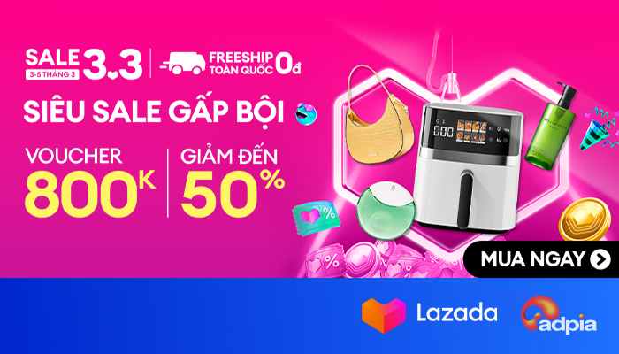 [LAZADA] SALE 3.3 - Siêu sale gấp bội