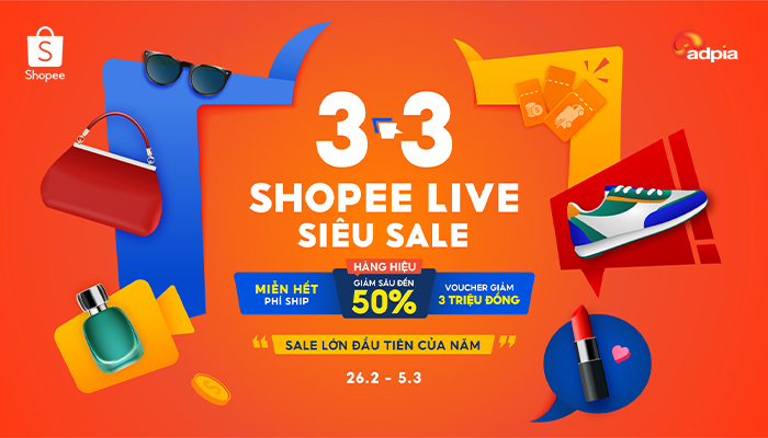 [SHOPEE] 3.3 Sale lớn đầu tiên của năm