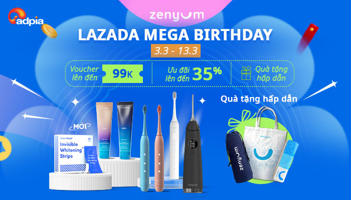 [LAZADA x Zenyum] Siêu sale sinh nhật - Voucher ngập tràn
