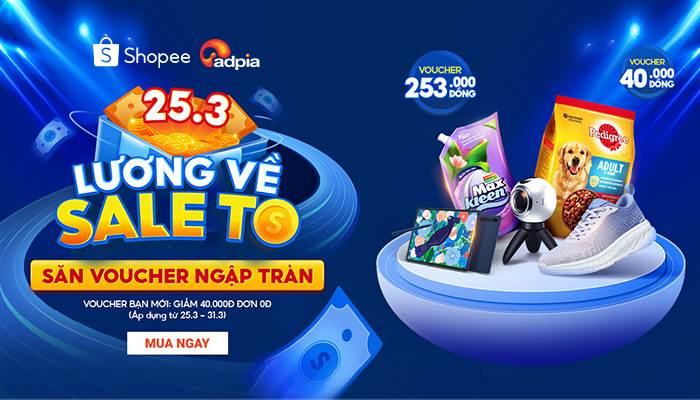 [SHOPEE] 25.3 Lương về sale to - Voucher thời trang, làm đẹp đến 100.000vnđ