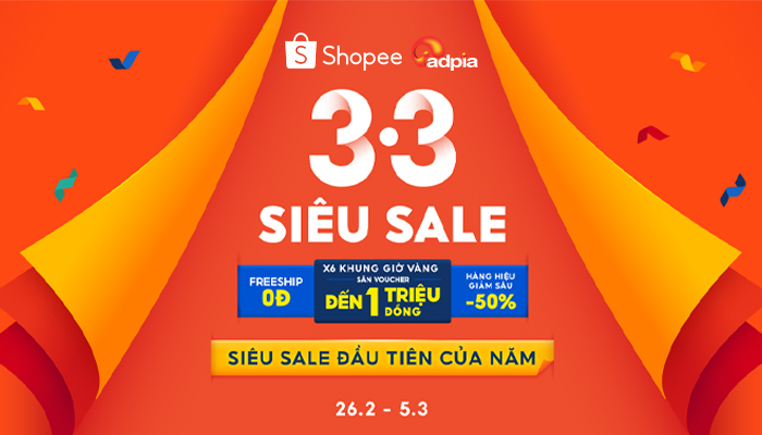 [SHOPEE] 3.3 Siêu Sale đầu tiên của năm