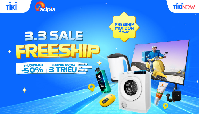 [TIKI] Bùng nổ siêu sale Freeship 3.3