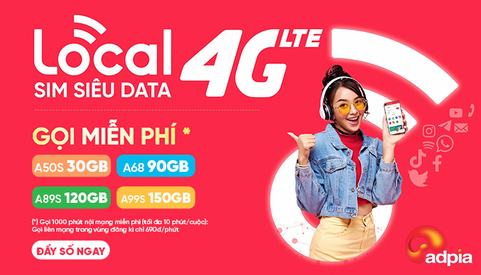[ASIM] Siêu sim data 4G - Gọi miễn phí