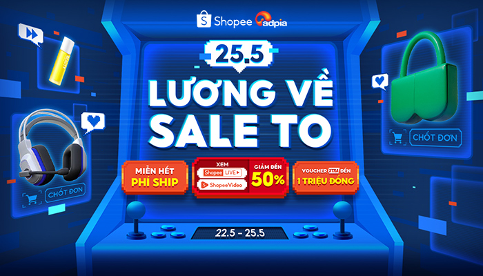 [SHOPEE] 25.5 Lương về sale to - Giảm đến 50% săn voucher xtra đến 1 triệu