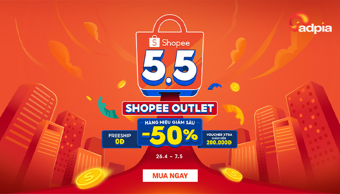 [SHOPEE] 5.5 Shopee Outlet - Hàng hiệu giảm sâu đến 50%