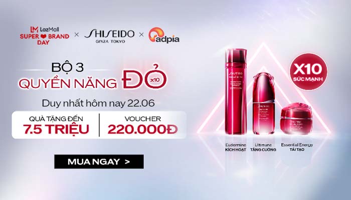 [LAZADA x Shiseido] Bộ 3 quyền năng đỏ x10
