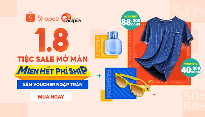 [SHOPEE] 8.8 Sale thời trang & Mỹ phẩm - Shopee live giảm 50%