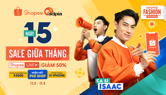 [SHOPEE] Ngày 15 sale giữa tháng - Shopee live giảm 50%