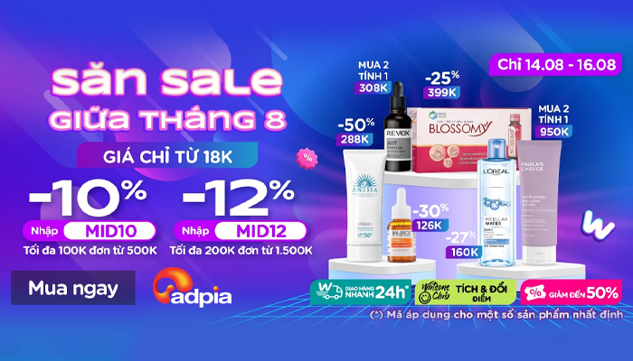 [WATSONS] Săn sale giữa tháng 8