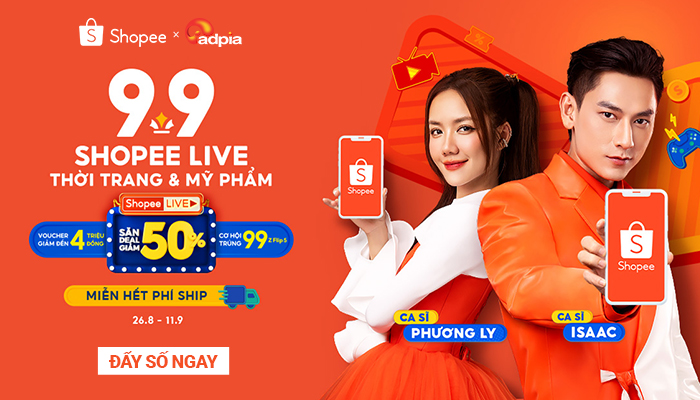 [SHOPEE] 9.9 Shopee Live thời trang & mỹ phẩm - Săn deal giảm 50%