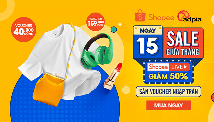 [SHOPEE] Ngày 15 sale giữa tháng - Giảm 50%