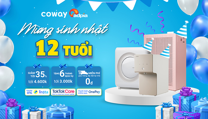 [COWAY] Mừng sinh nhật 12 tuổi - Chốt deal với nhiều ưu đãi