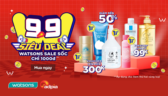 [WATSONS] Siêu Deal 9.9 - Thêm nhiều Deal khủng