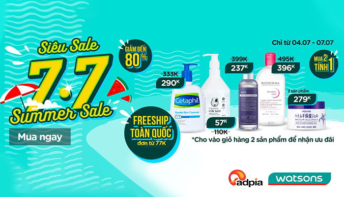 [WATSONS] Giải khát cơn deal 7.7 Summer sale