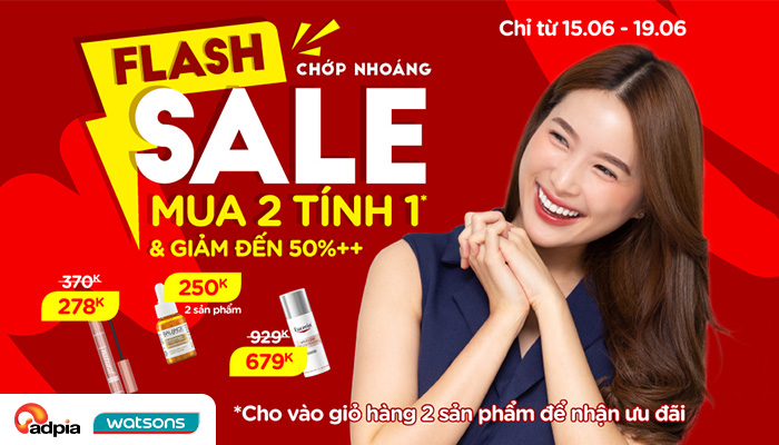 [WATSONS] Flashsale chớp nhoáng deal hời giảm sốc