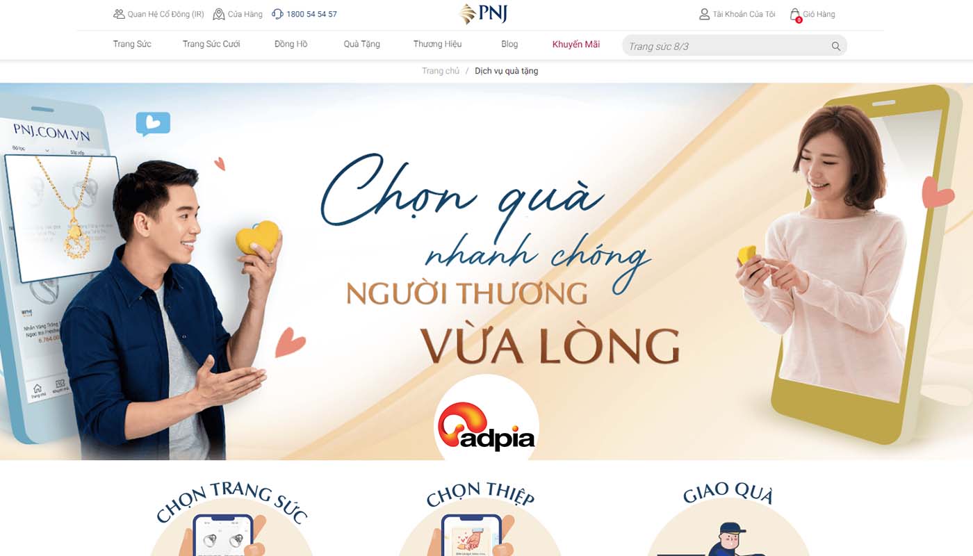 Những m&oacute;n qu&agrave; tặng ng&agrave;y quốc tế phụ nữ 8/3 PNJ