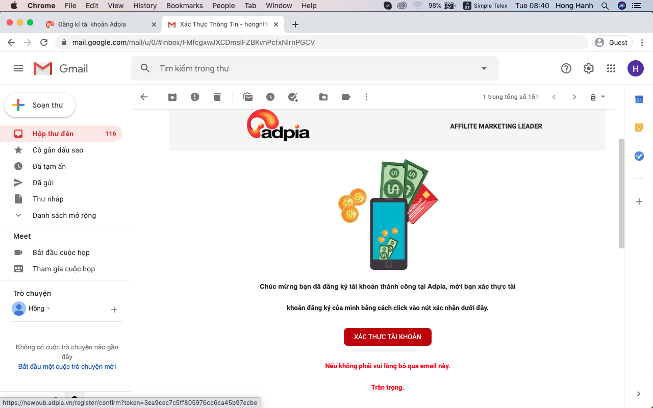 Bước 6 hướng dẫn đăng k&yacute; t&agrave;i khoản affiliate