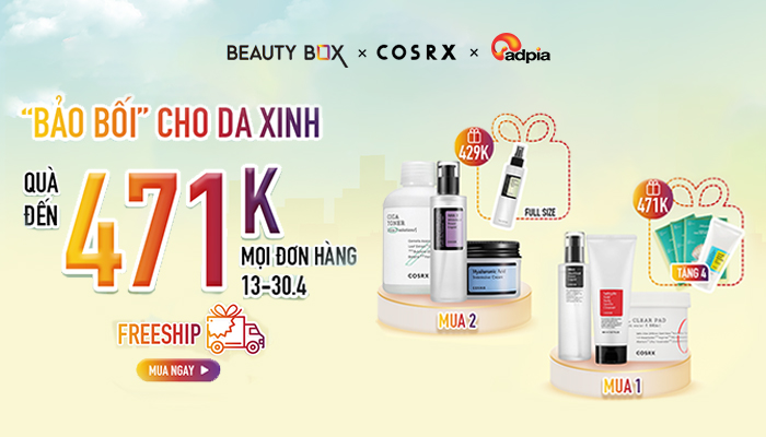 [BEAUTYBOX] Độc quyền tháng 4 mua 1 tặng 4 cùng Cosrx