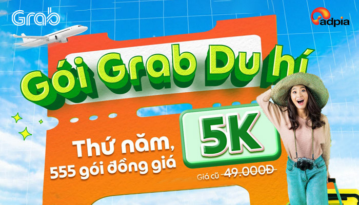 [GRAB] Giảm sốc cực đại mỗi thứ 5 - 555 gói Grab du hí đồng giá 5.000VNĐ