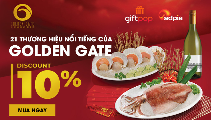 [GIFTPOP] GIẢM GIÁ 10% 21 THƯƠNG HIỆU NỔI TIẾNG CỦA GOLDEN GATE
