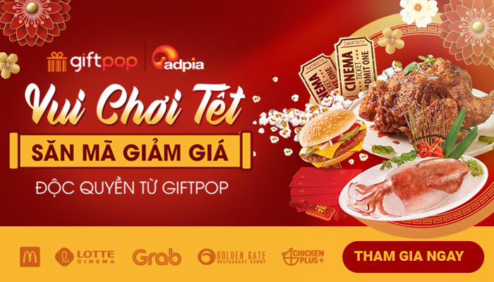 NĂM MỚI RỘN RÀNG - NGẬP TRÀN ƯU ĐÃI ĐỘC QUYỀN TỪ GIFTPOP
