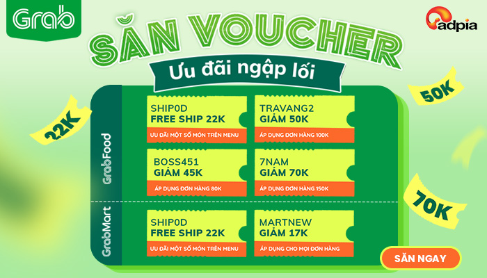 [GRAB] SĂN VOUCHER ƯU ĐÃI KỶ NIỆM 7 NĂM CỦA GRAB VIỆT NAM