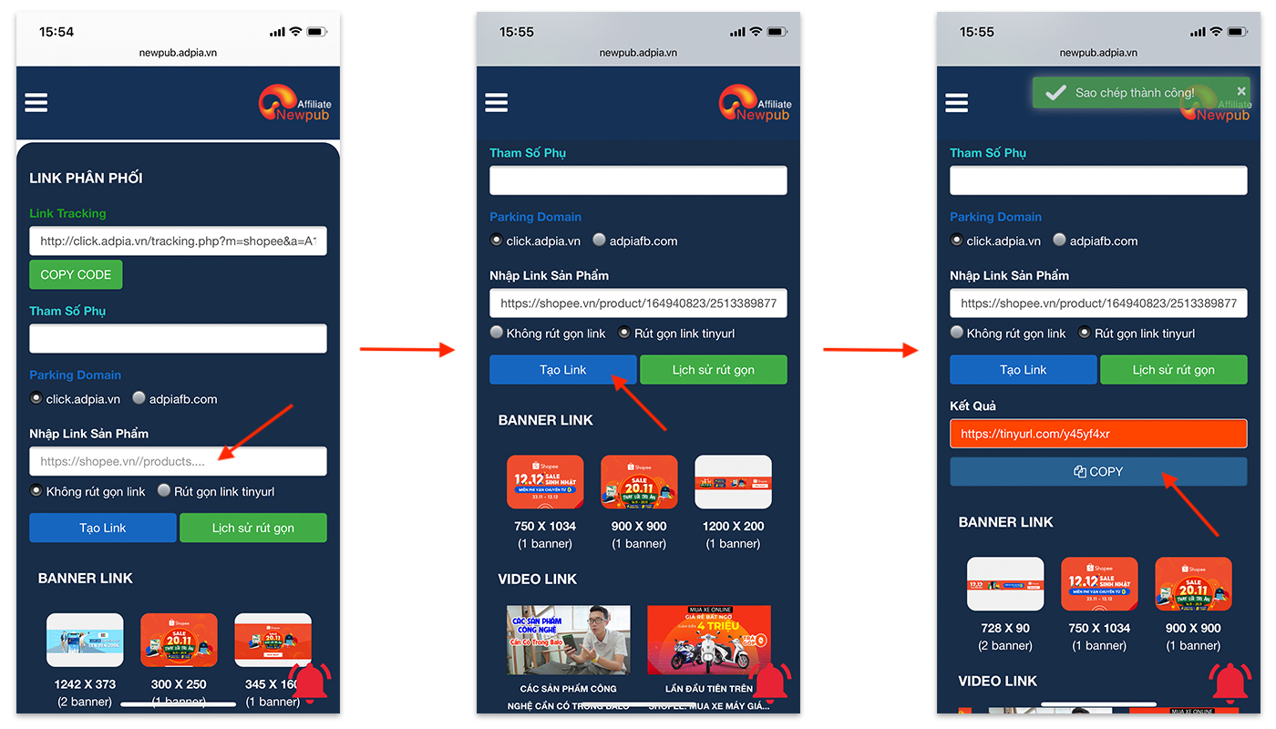 Hướng dẫn đăng k&yacute; t&agrave;i khoản affiliate marketing tr&ecirc;n di động
