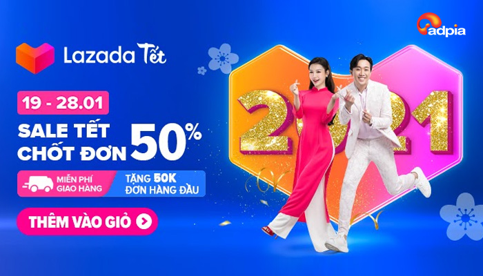 [LAZADA] - Phiên chợ Tết chốt đơn 2021 - Siêu nhiều voucher diễn ra trong suốt 10 ngày