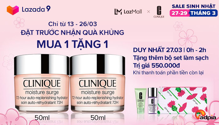 [LAZADA] MUA 1 TẶNG 1 SIÊU PHẨM DƯỠNG ẨM MOISTURE SURGE 72H