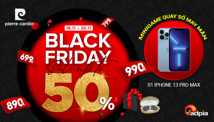 [PIERRE CARDIN] BÙNG NỔ ƯU ĐÃI: BLACK FRIDAY SALE UP TO 50%