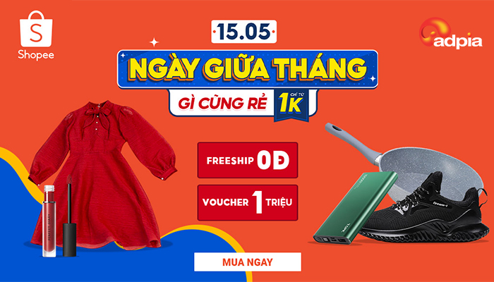 [SHOPEE] 15.05 NGÀY GIỮA THÁNG GÌ CŨNG RẺ CHỈ TỪ 1K