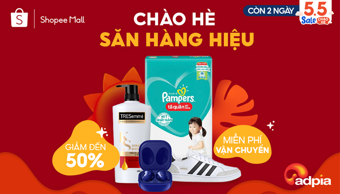 [SHOPEE] 5.5 SALE CHÀO HÈ - SĂN HÀNG HIỆU GIẢM 50% TRÊN SHOPEE MALL
