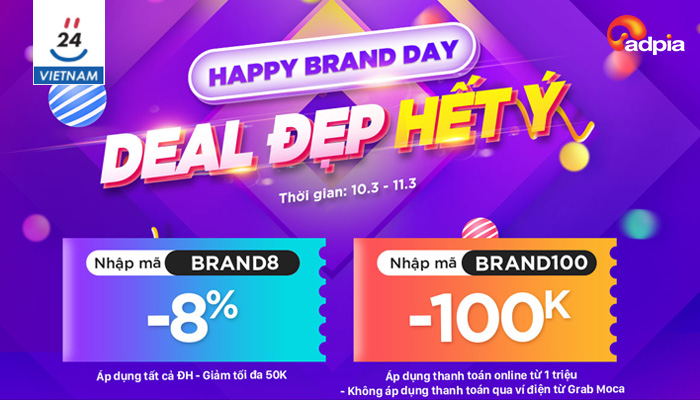 [YES24] HAPPY BRAND DAY - ƯU ĐÃI TOP 20 BRANDS