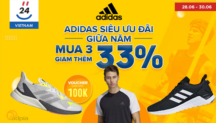 [YES24] ADIDAS SIÊU ƯU ĐÃI MUA 3 GIẢM THÊM 33%