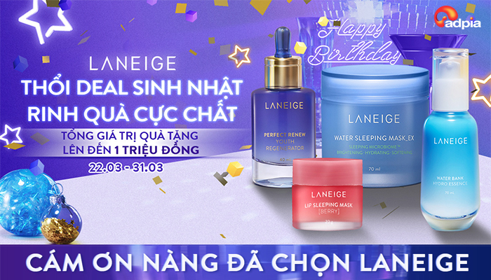 [YES24] LANEIGE TIỆC SALE SINH NHẬT RINH QUÀ CỰC CHẤT