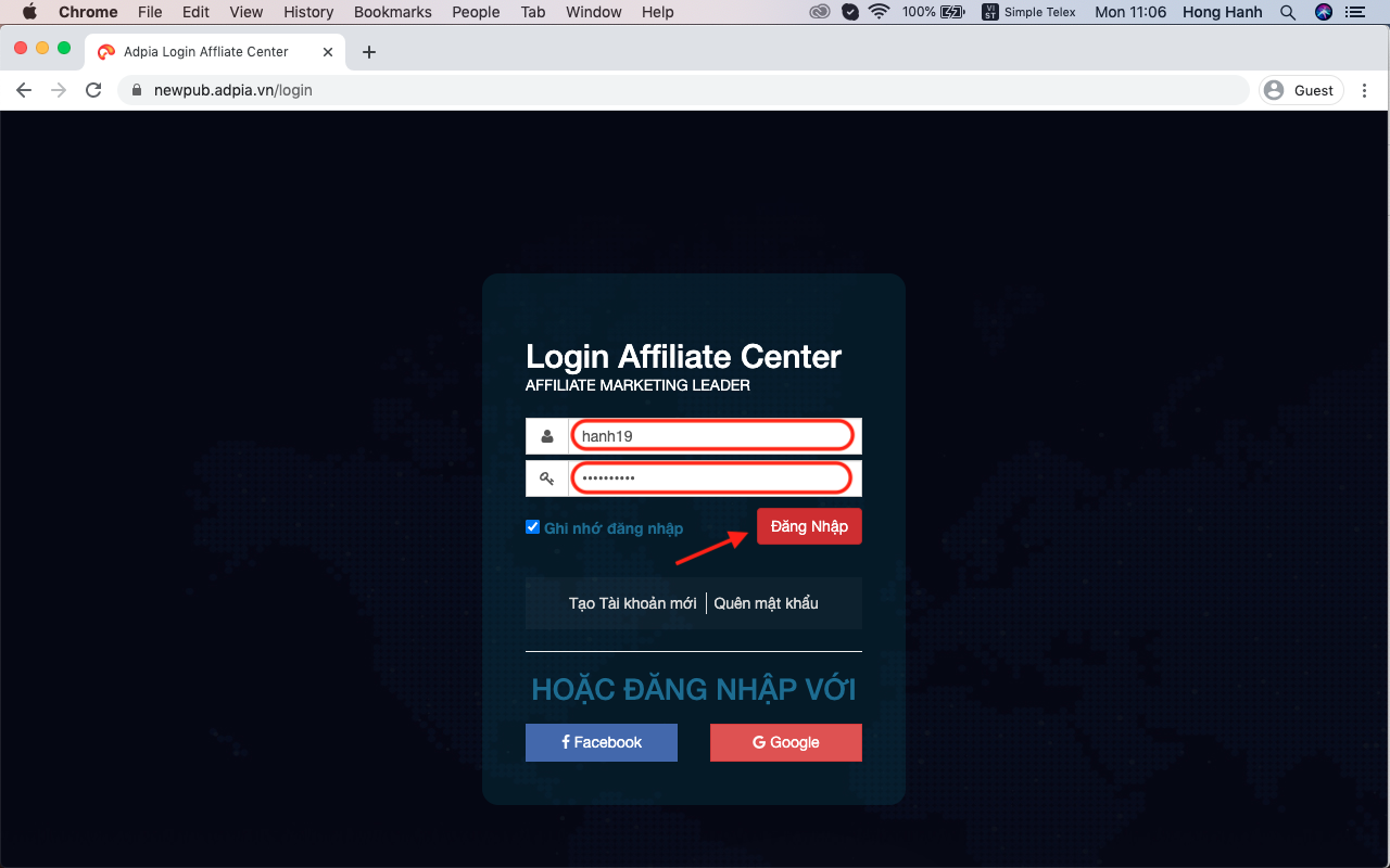 Bước 2 hướng dẫn c&aacute;ch l&agrave;m affiliate marketing shopee cho người mới