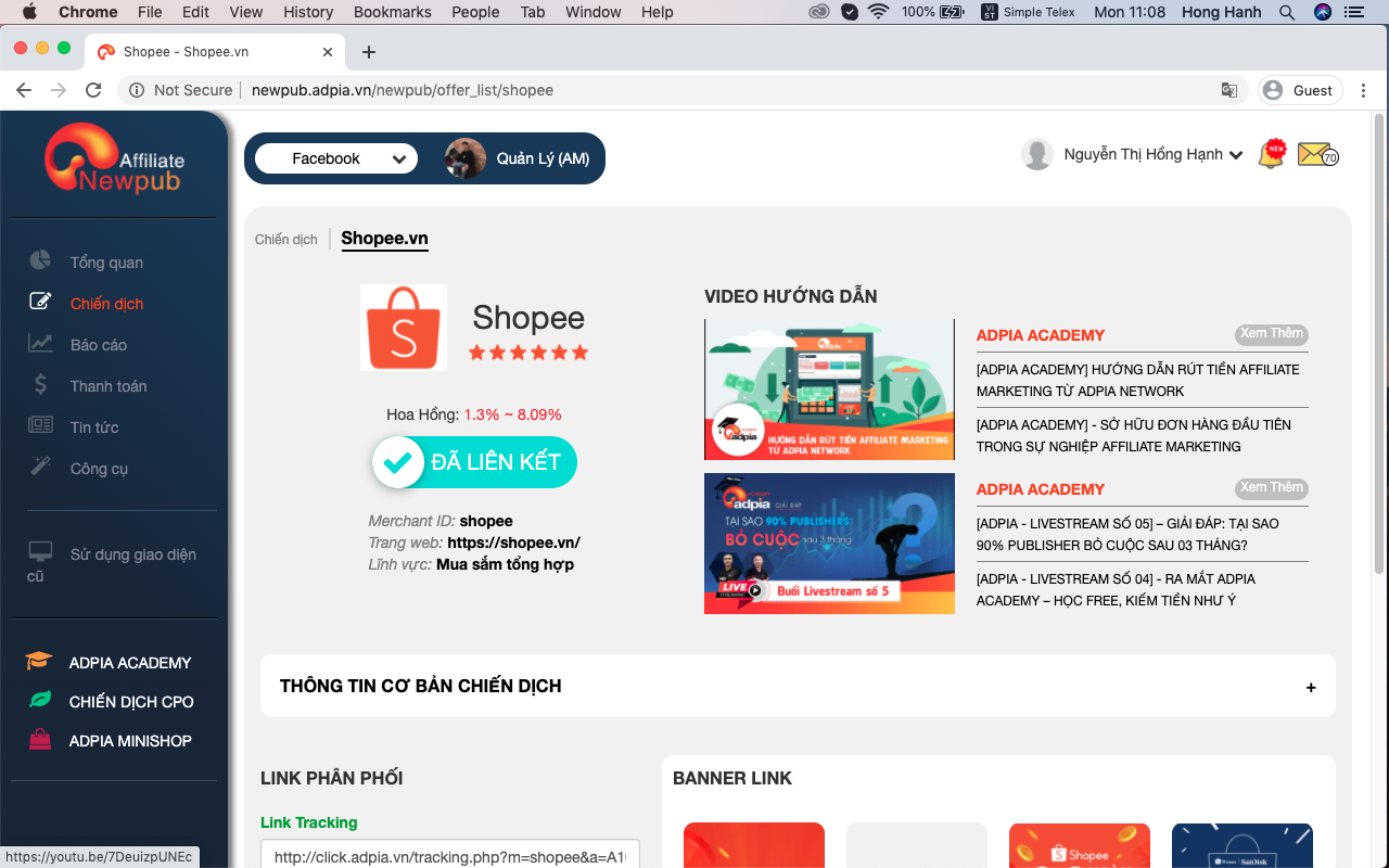 Bước 4 Hướng dẫn c&aacute;ch l&agrave;m affiliate marketing shopee cho người mới